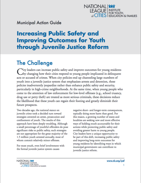 Increasing Public Safety And Improving Outcomes For Youth Through